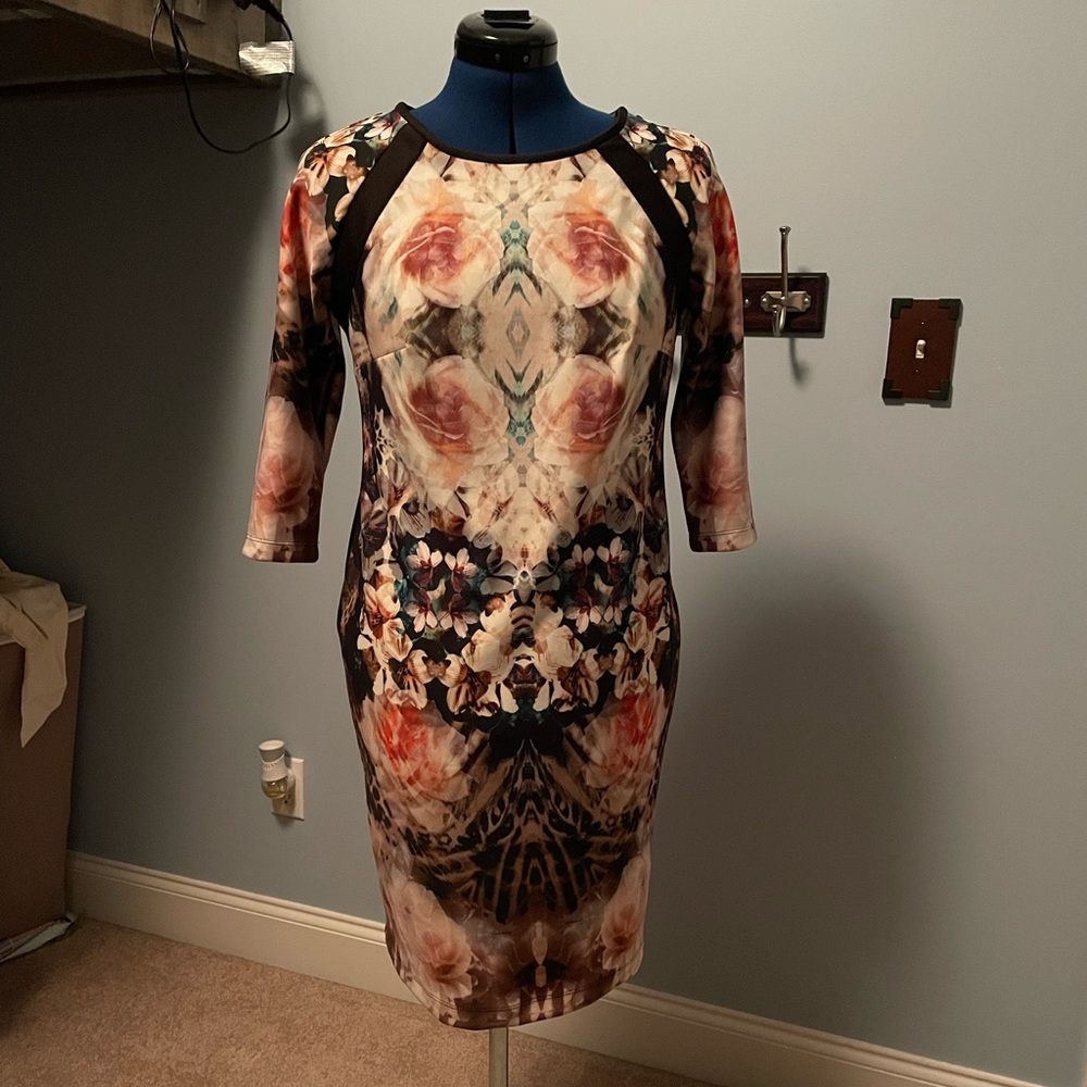 Three quarter sleeve sheath dress